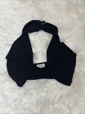 Black Halter Twist Crop Top